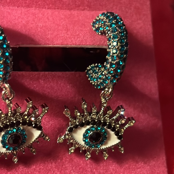 NWT Kurt Geiger sparkling evil eye on small hoops earrings. - Picture 3 of 10